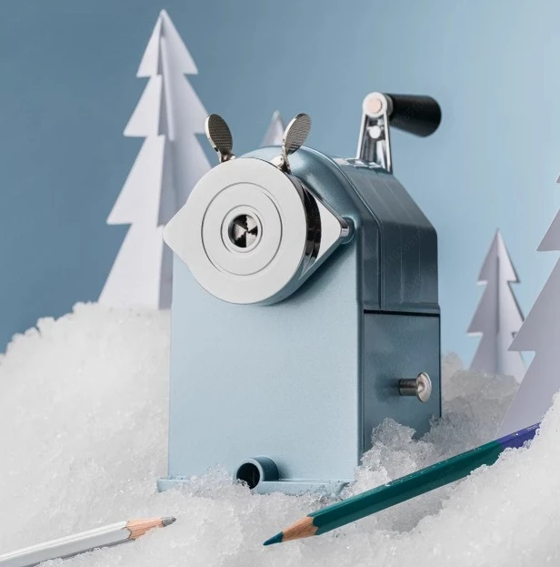 

Metal Hand-Crank Pencil Sharpener - Portable Compact Sharpener for Colored & Standard Pencils