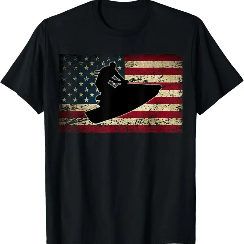 Jet Ski T Shirt with American USA Flag Jetski
