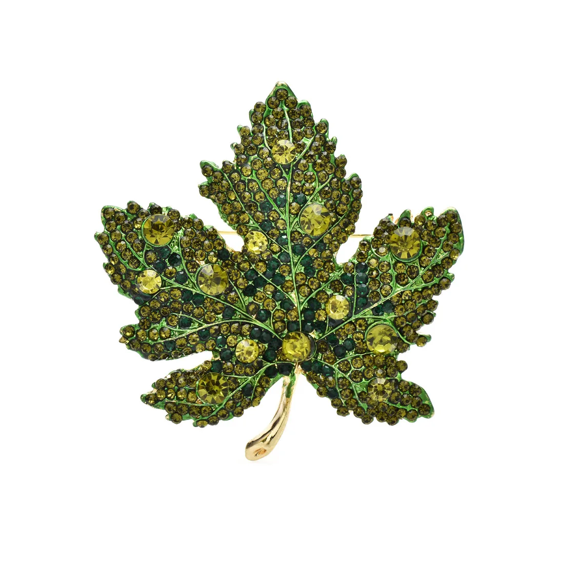 Trendy Red Maple Leaf Metal Brooches  for Women Men Suit Elegant Crystal Plant Leaves Brooch Pin Luxury Jewelry Gifts