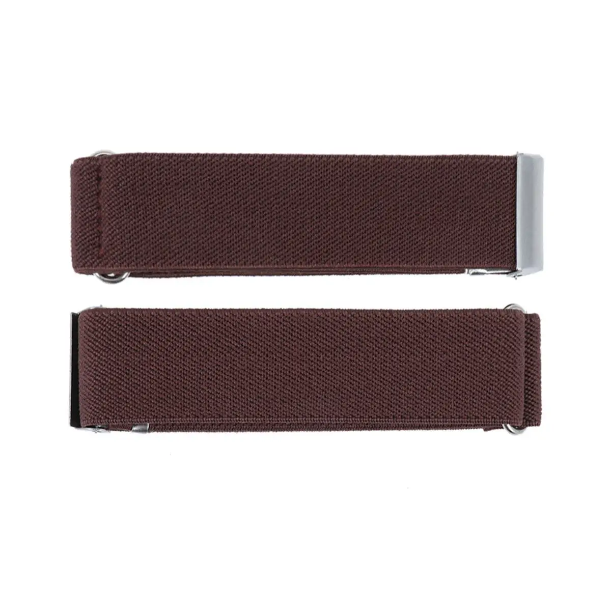 

Пара нерегулируемых фиксаторов для рукавов рубашки, 2,5 см, кофейный цвет, из прочного чинлона, с надежным зажимом, для офисной и деловой одежды, унисекс, фиксатор для рубашки