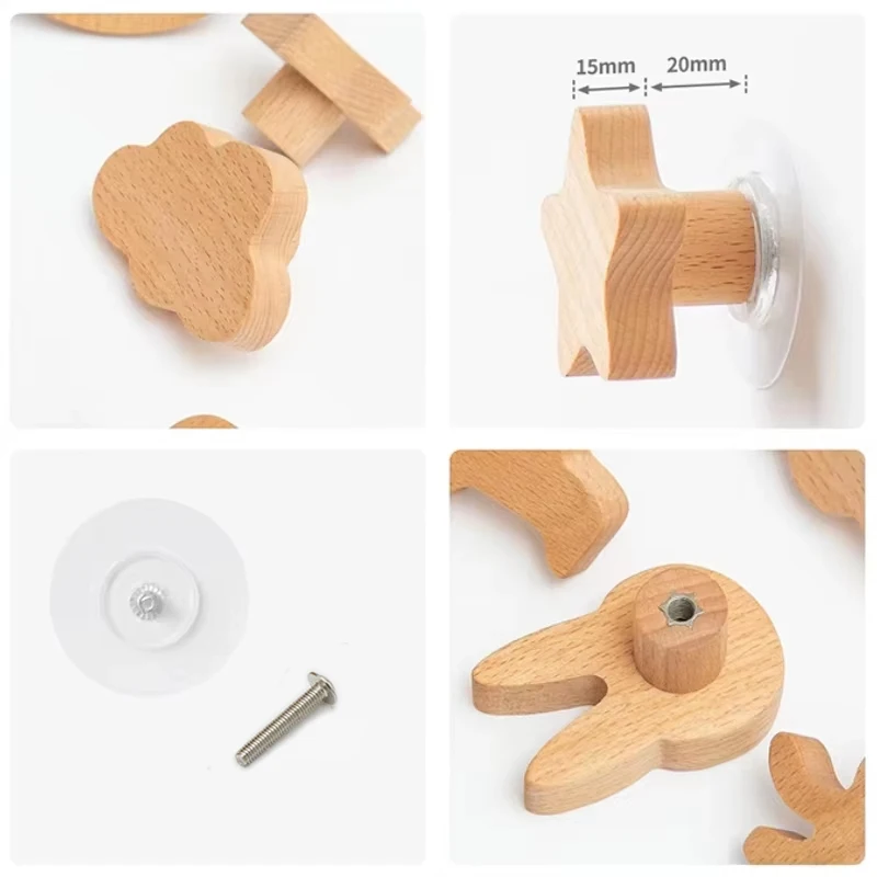 1 قطعة السنانير الخشبية الحيوان لطيف غرفة ديكور هوك جدار المفاتيح خطاف تعليق المعاطف باب المنزل الخشب هوك شماعات اكسسوارات المطبخ الأداة