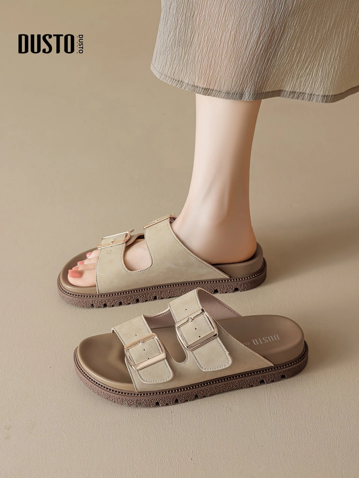 dusto-flat-bottom-sandals-women's-2026-new-summer-retro-shoes-buckle-soft-bottom-beach-shoes-women-outdoor-wear