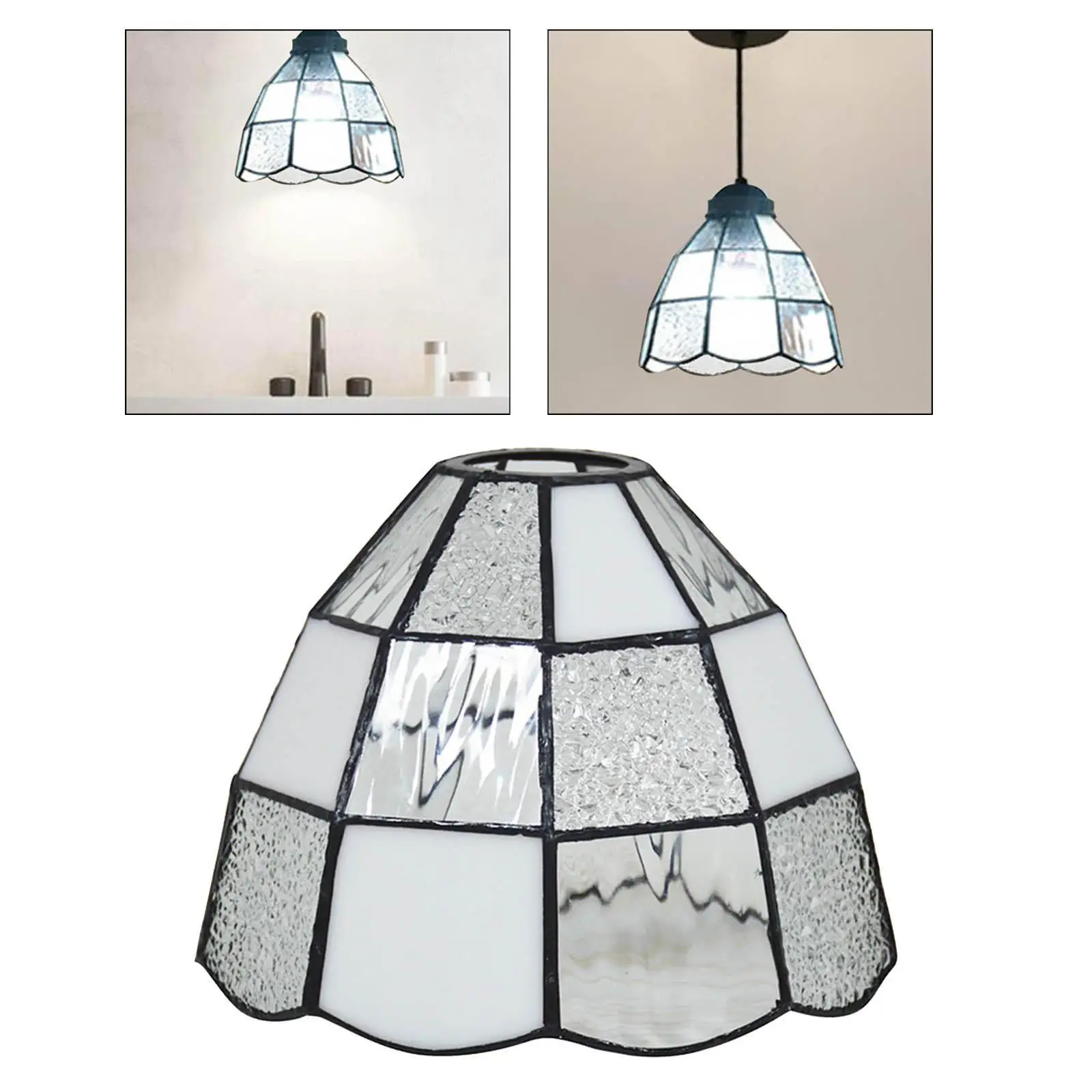 

Glass Lamp Shade Hanging Light Shade Bulb Guard Cage for Bar Kitchen Bedroom