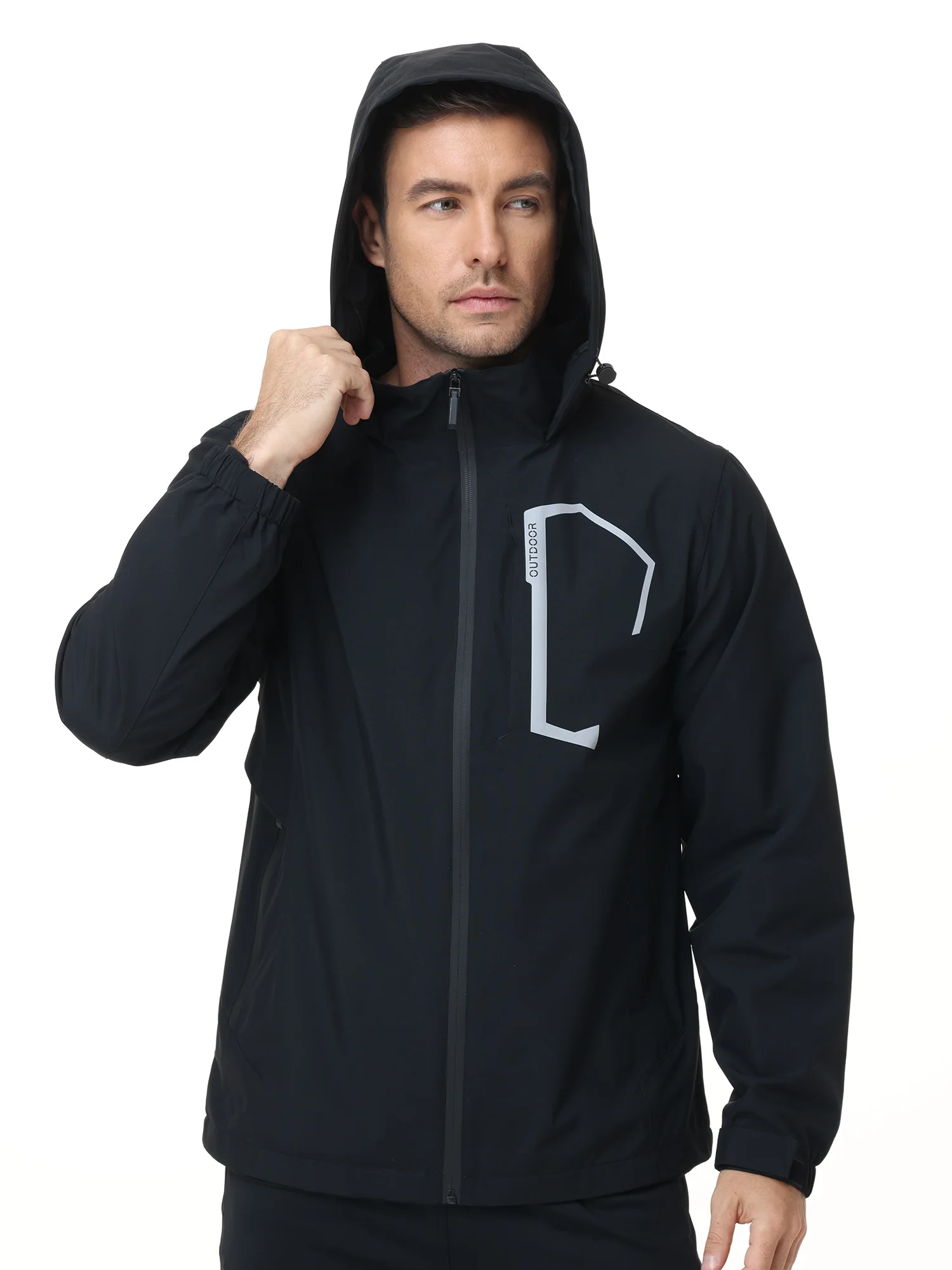Sommer Herren Outdoor-Jacke Wasserdichte Regenjacke, Dünne Regenjacke mit Mehreren Taschen für Camping Wandern Radfahren Angeln – Detail 25