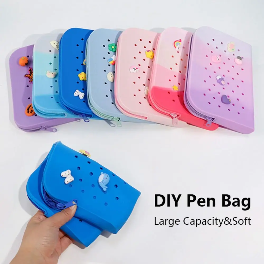 Multifuncional DIY Pen Bag Silicone Large Capacity Pen Box Dirt Resistant Stationery Organizer School Office