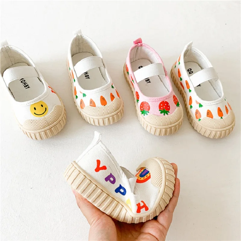 Kids Sneakers Girls Shoes Children Sneakers Cute Sweet Canvas Casual Shoes Fashion Soft Flats Girls Toddler Girls Shoes 21-32