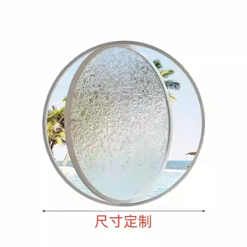 Central axis rotating round window Moon Indoor peep-proof round glass Attic landscape round  Art