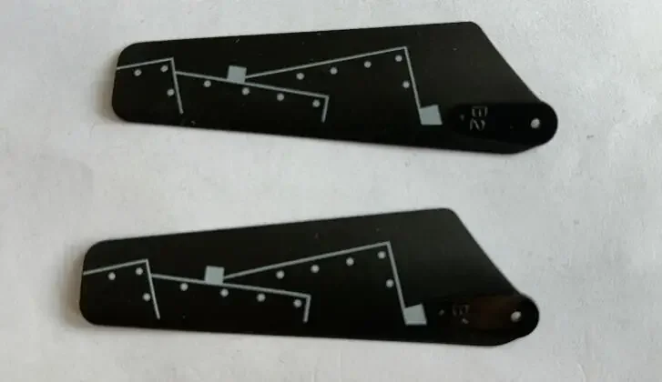 2pcs of Main rotor Blade Propeller upper lower A B 6.4CMX1.9CM 64mm /hole Dia 1mm for RC helicopter heli toy airplane SYMA S026