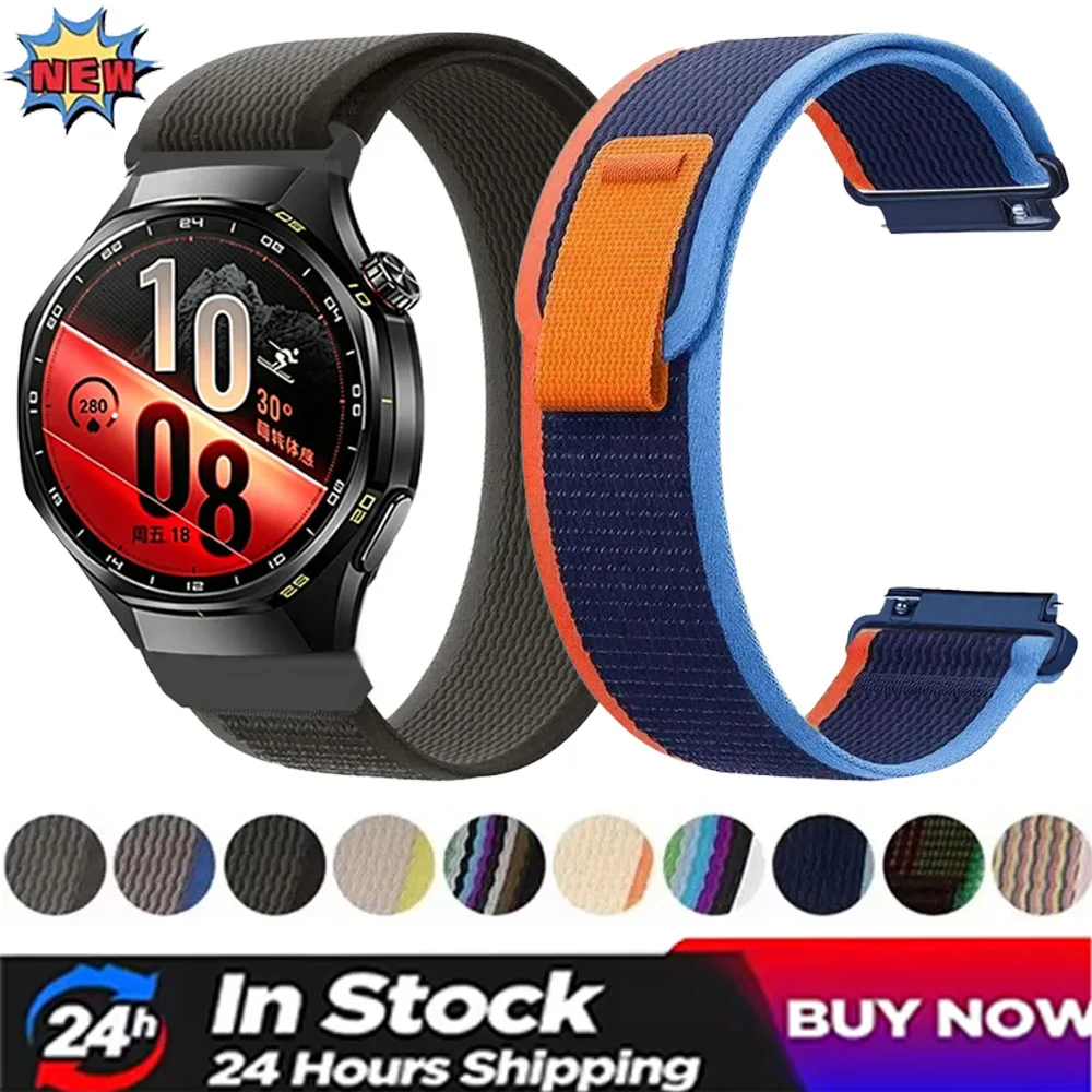 Bracelet en nylon Trail de 20 mm 22 mm pour Huawei Watch GT7-6-5-4/GT7 Pro 46 mm, bracelet confortable pour Amazfit Active 3/2/Max Correa