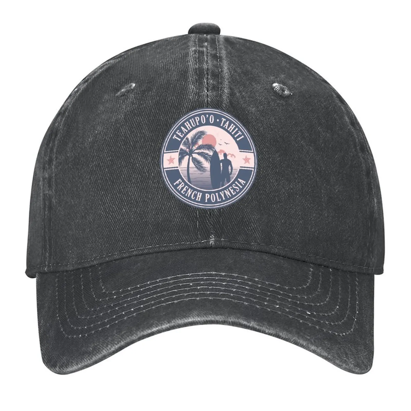 

Teahupo’o Tahiti French Polynesia Vintage Summer Surf Design Baseball Cap sun hat Sun Cap Luxury Hat Female Men's