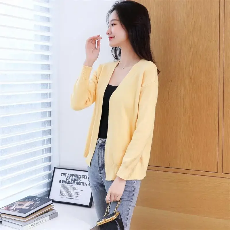 

Свитера, кардиган, женский корейский стиль, весенний повседневный популярный модный универсальный Новое поступление, горячая распродажа, простые модели для молодых девушек