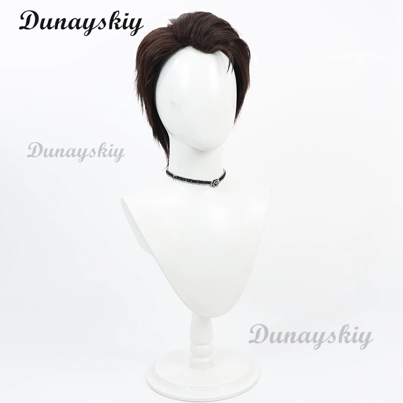 Arcano: League of Legends Jayce Talis Peluca de cosplay Pelo sintético corto marrón resistente al calor Halloween/Convención Juego de rol