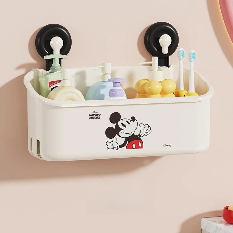 Mickey Dopamine Suction Cup Shelf for Walls—No Drilling Required—Heavy-Duty, Drainable Storage Box for Bathroom Walls - view 2