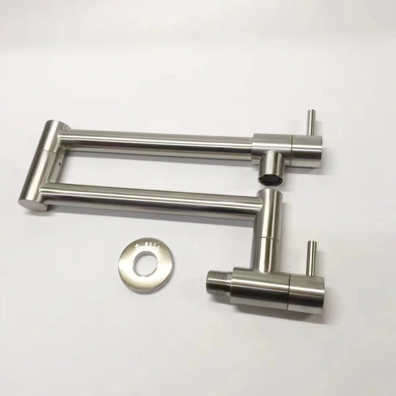 وعاء النيكل حشو الحنفية الحائط طوي المطبخ صنبور واحد الباردة الأسود صنبور مصرف الدورية للطي صنبور نحى الذهب