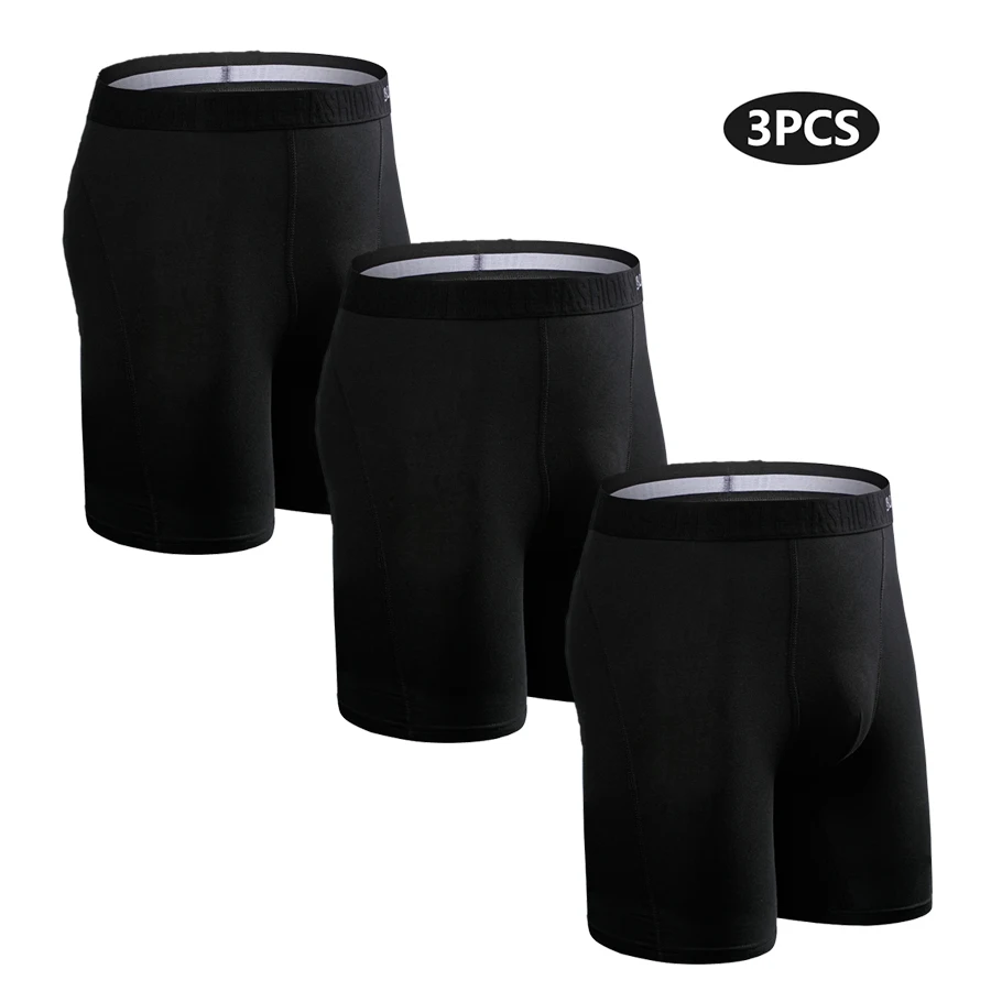 3 stücke Lange Boxer Für Mann Unterwäsche Viele Herren Unterhosen Baumwolle Schlüpfer der Männer Familie Boxershorts Boxer Sexy Männliche Shorts calecon
