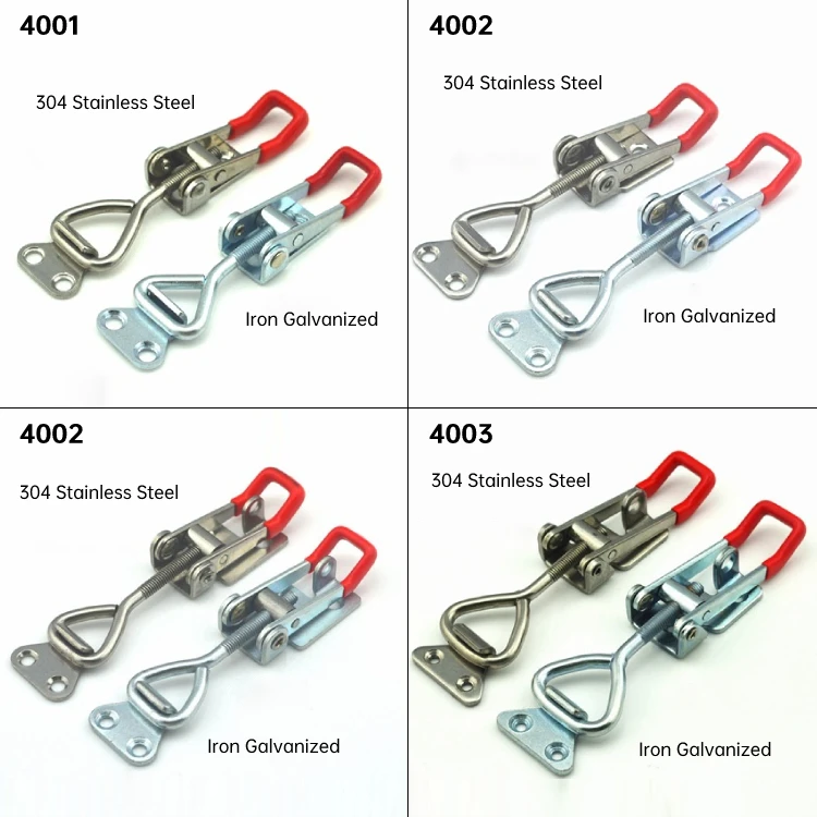 4001 4002 4003 Stainless Steel Adjustable Toggle Locking Clamp Door Bolt Type Pull Action Latch Hand Woodworking Accessories