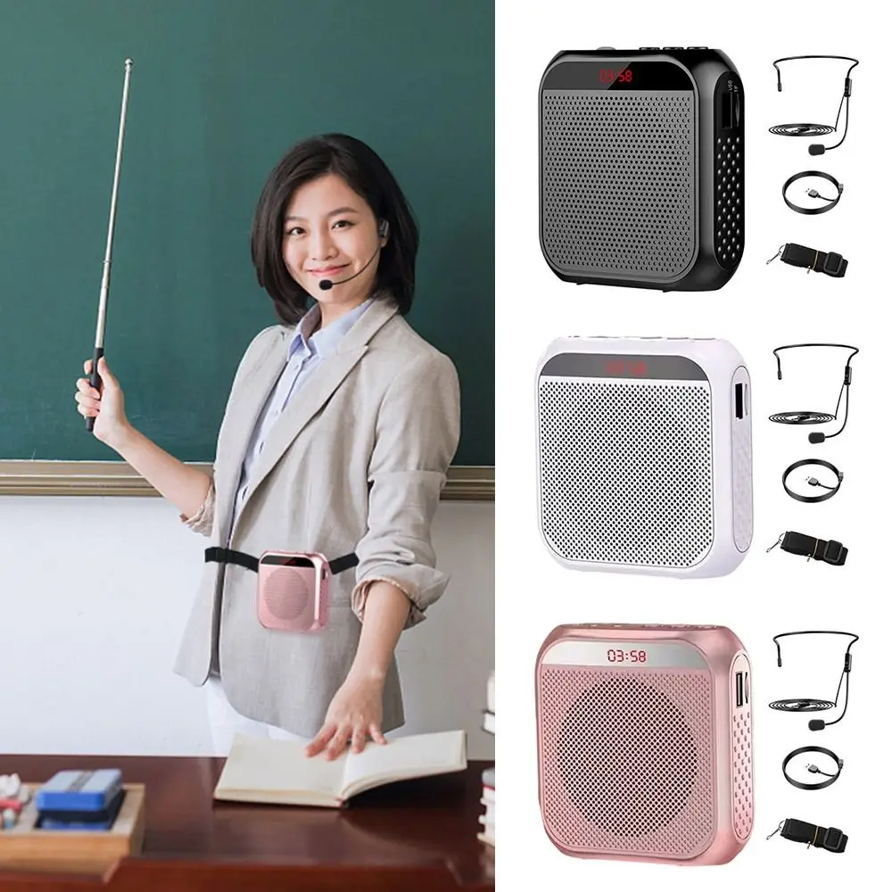 

Mini Wired Headworn Microphone Loudspeaker Battery Kit Headset Rechargeable Voice Amplifier Recorder Mikrofon Mike Sound