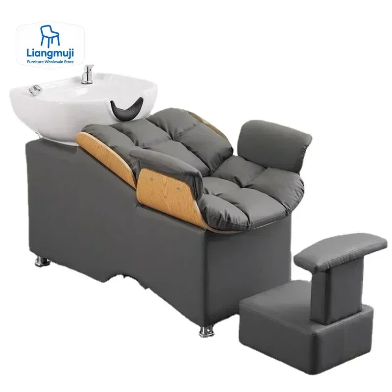 샴푸 의자 미용실 일본식 스파 가죽 등받이 세척 유닛 휴대용 워터젯 세척 태국식 마사지 침대 세면대 뷰티
