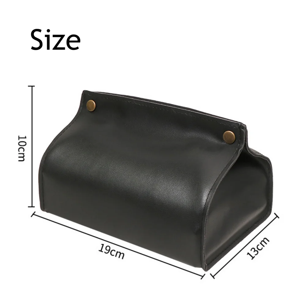 PU Leather Tissue Boxs Solid Color Napkin Holder Home Foldable Paper Towels Cover Office Waterproof Dustproof Sundries Ontainer