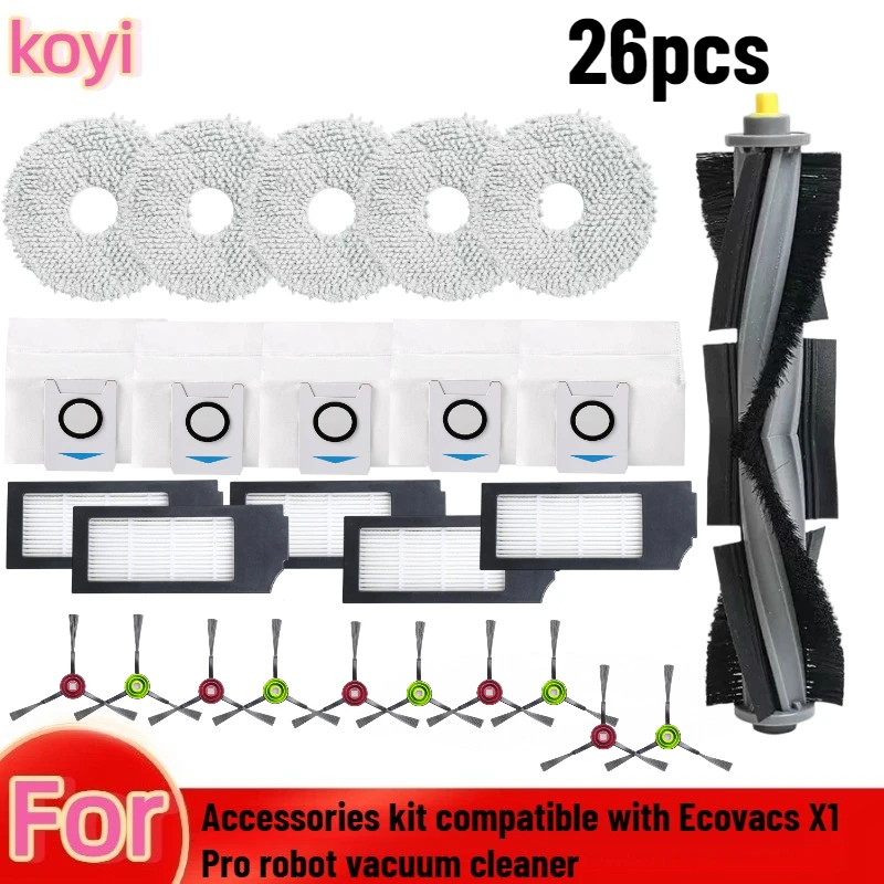 

Аксессуары, подходящие для роботов-пылесосов ECOVACS X1, T10 OMNT и T20 PRO. Полный подарочный набор для уборки