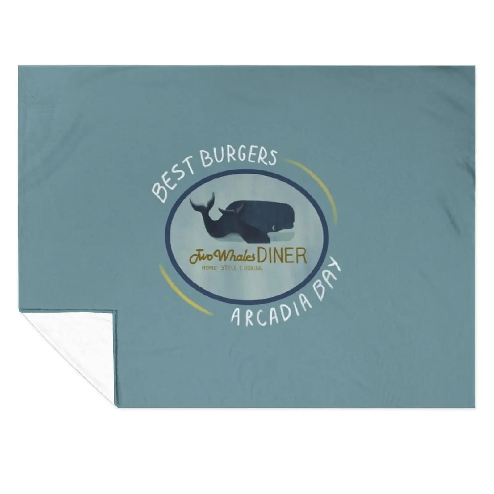 

Two Whales Diner Tee (lighter) Throw Blanket Moving Hairys Furrys Stuffeds Blankets
