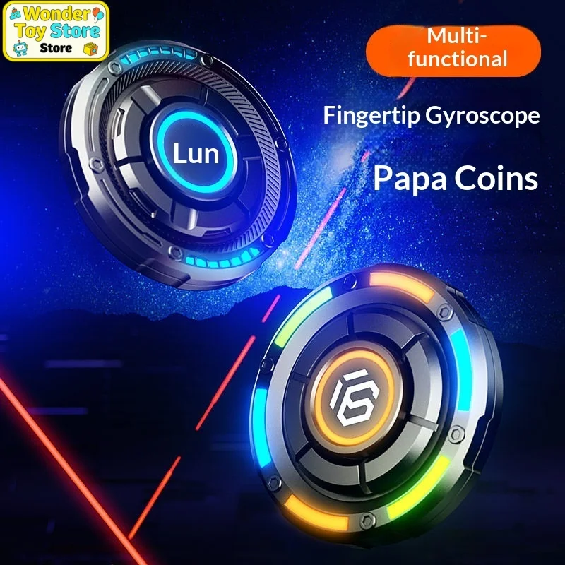 ของเล่นหมุนโลหะ Yijue Traveler พร้อมไฟ LED แบบกดเลื่อน ใช้คลายเครียด เหมาะสำหรับผู้ใหญ่ เด็ก ใช้ในออฟฟิศ บ้าน หรือใช้ในชีวิตประจำวัน