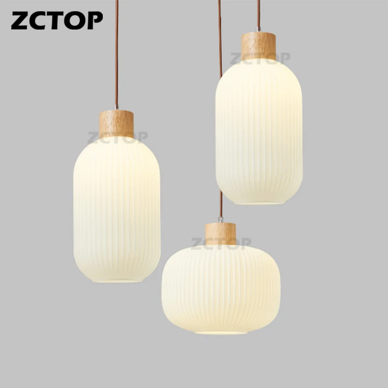 Minimalist Milky White Glass Pendant Lights LED Hanging Lamps for Dining Living Room Kitchen Bedside Light Home Decor Chandelier