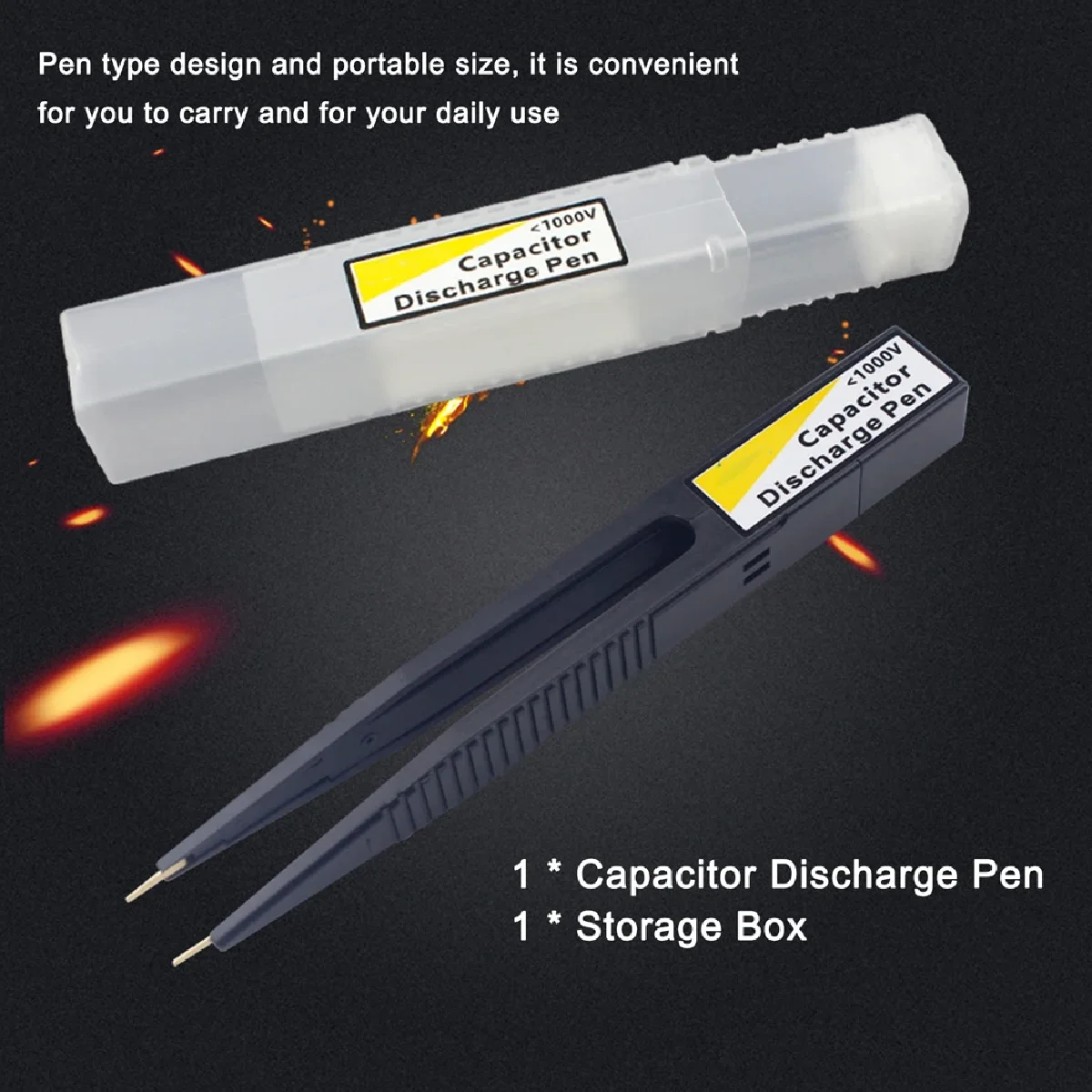 Penna di scarica del condensatore portatile 1000V strumento di scarica ad alta tensione penna a scarica costante riparazione elettronica penna di scarica