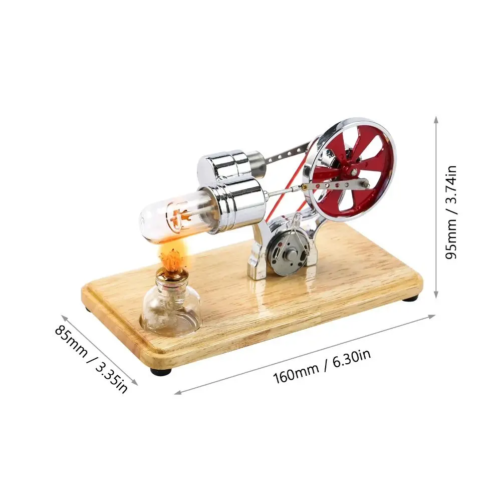 Colorido led stirling motor modelo tecnologia invenções liga de zinco ciência experimento kit ensino quebra-cabeça