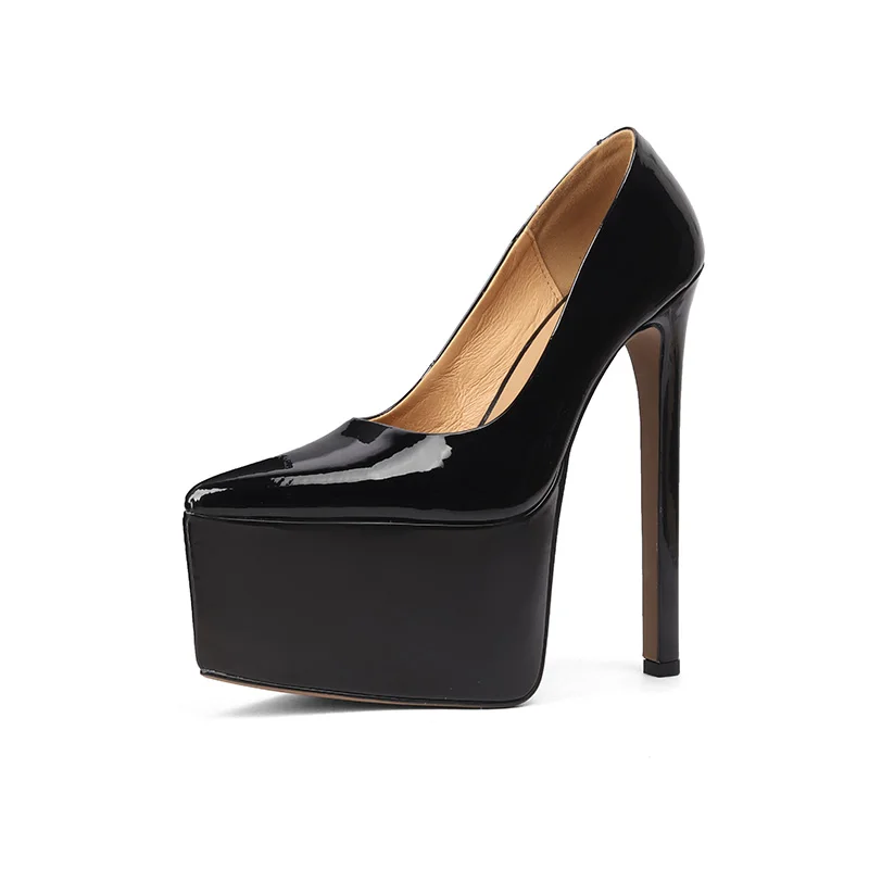 أحذية امرأة الترا عالية الكعب سميكة منصة مضخات الانزلاق على مثير خنجر كعب فستان مضخات مثير المرأة فستان حفلات الزفاف الأحذية #2