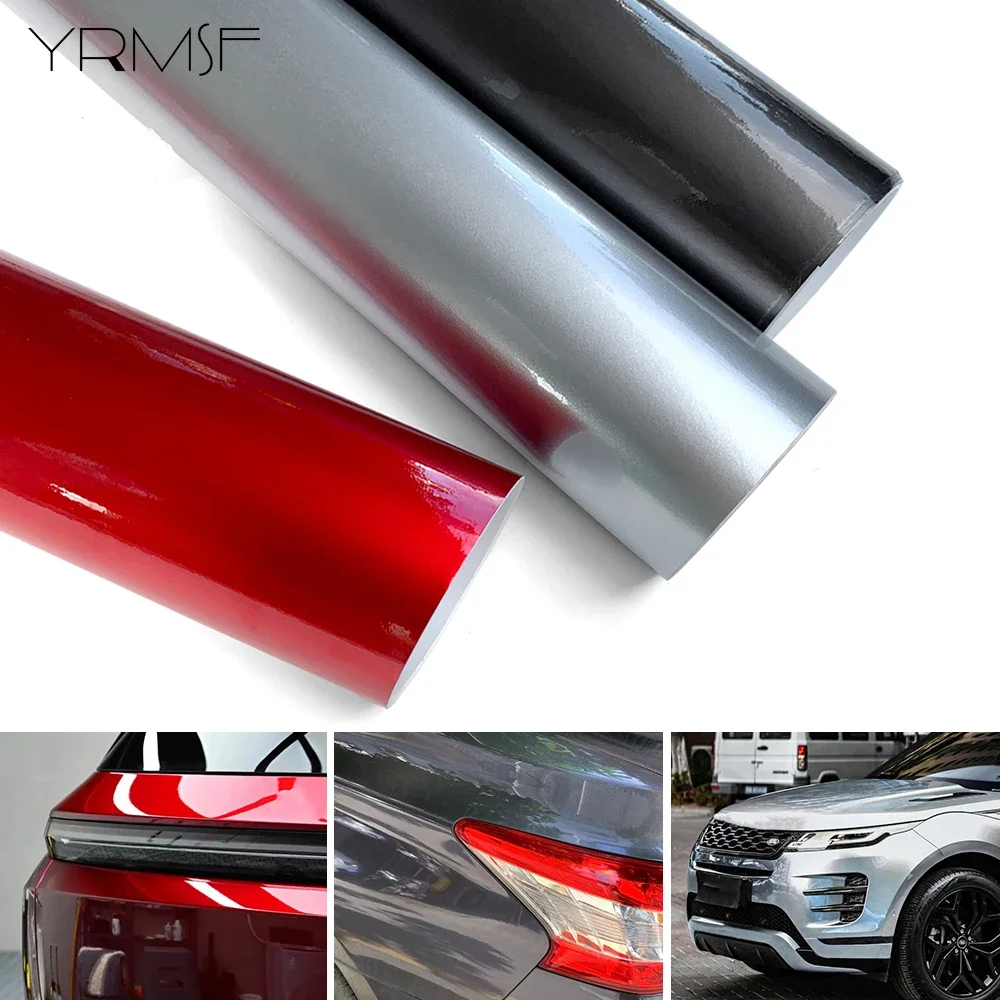 Car Stickers Car Vinyl Wrap Film Glossy Films Furniture Decoration Stickers Console Computer Laptop Skin Cover Air Release Foil
