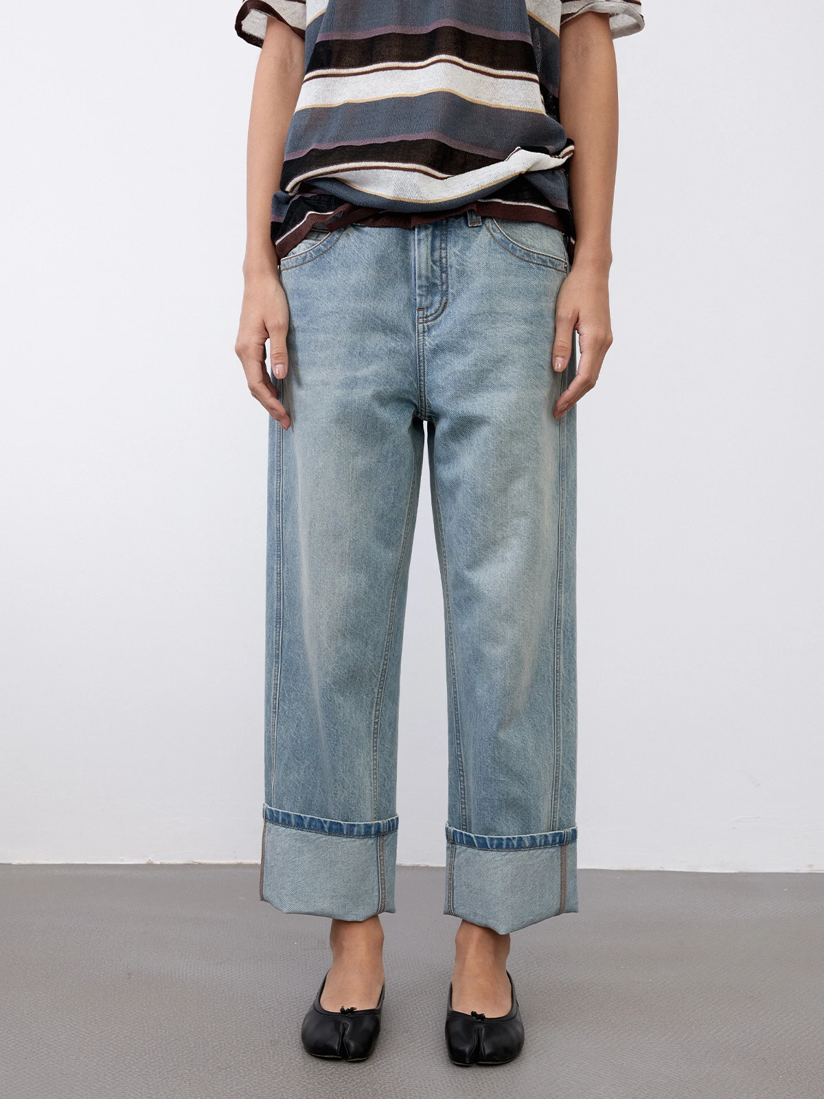 

Low Waist Wide Leg Low Waist Manilla Hemp Eco-Friendly Yarn Snowflake Craft Summer Casual Women's Jeans Loose Fit No Stretch