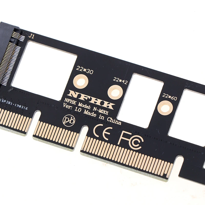 محول بطاقة رافع ، 1 x NVMe M.2 NGFF SSD إلى PCI-E ، PCI Express ، 16x X4