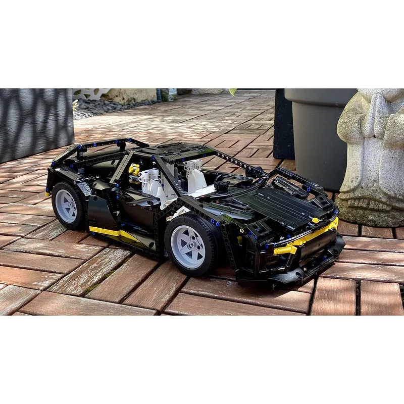 MOC-106519 Nero Rimasterizzato Supercar Assemblaggio Cuciture Building Block Modello 2395 Parti MOC Creativo Ragazzo Building Block Giocattolo Regalo