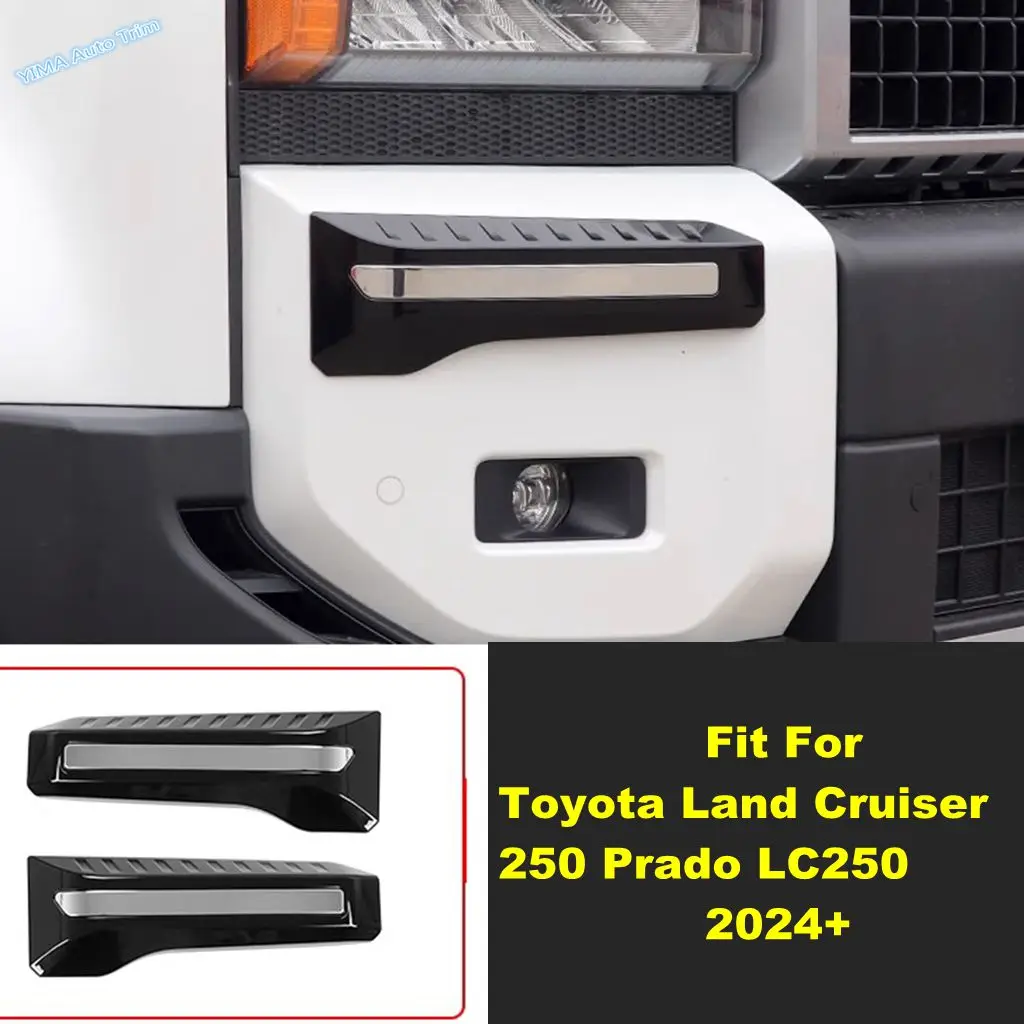 

Carbon Fiber Car Front Fog Light Lamp Eyebrow Decor Cover Trim For Toyota Land Cruiser 250 Prado LC250 2024 2025 ABS Accessories