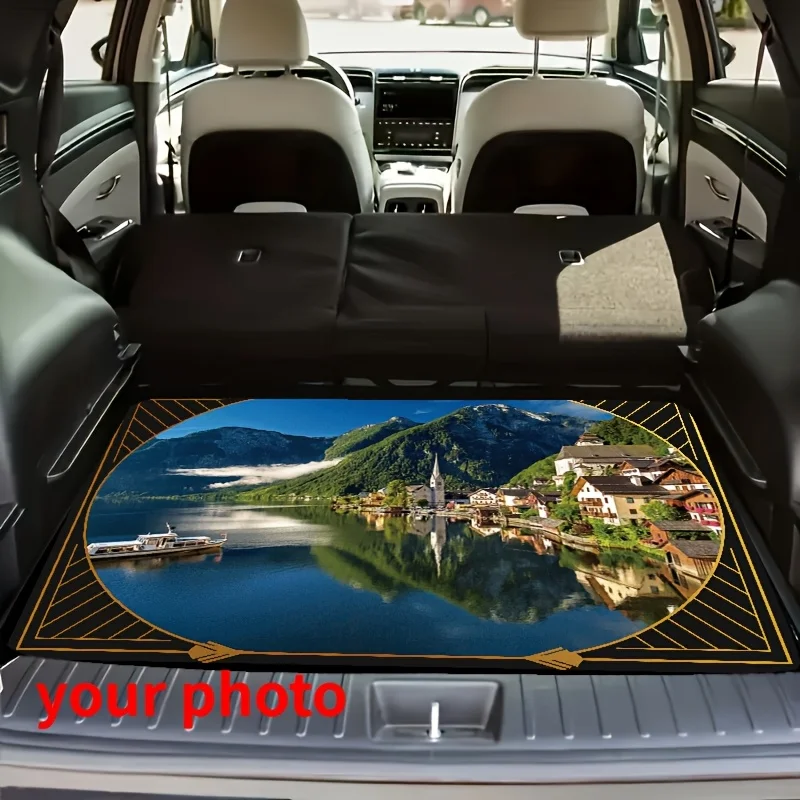 1pc Crystal Velvet Car Trunk Mat, Customizable With Group Photos And Company Logos. Perfect As A Gift For Car Detailing, Car De