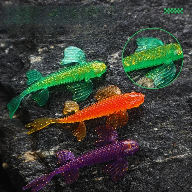 BILLINGS 10-teiliges Set schwimmender Schmetterlings-Schwanzgabelköder, weiche Kunstköder, vielseitige Köder – Detail 4