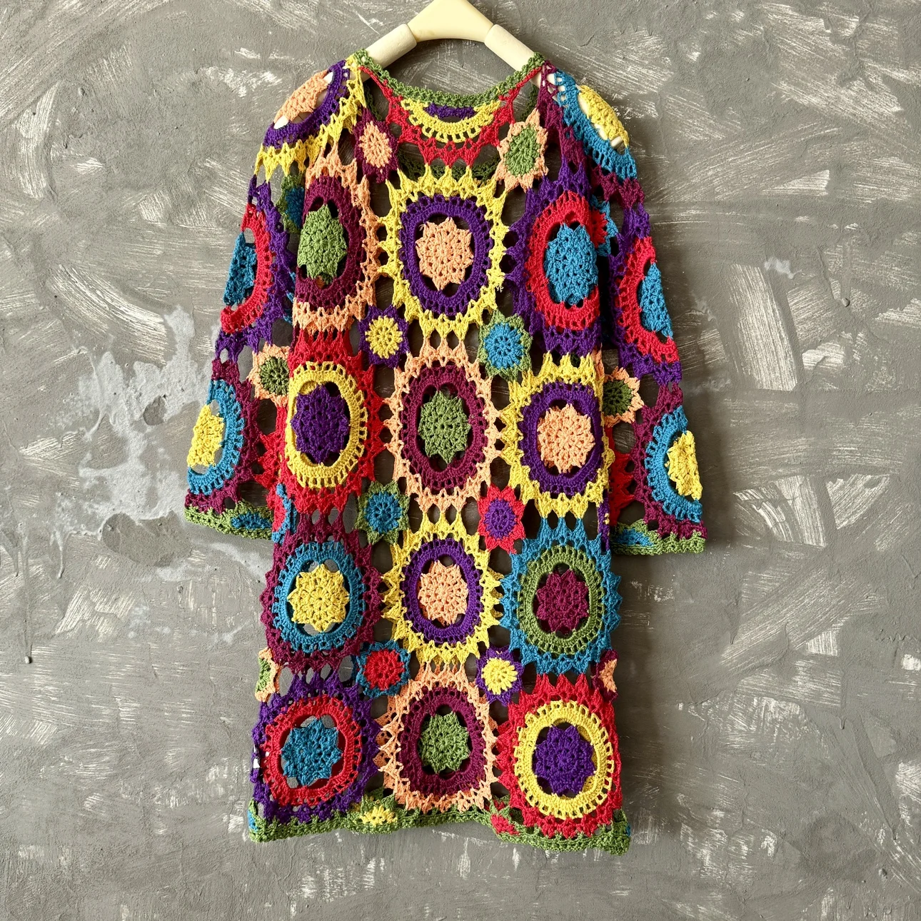 TIYIHAILEY Spring Autumn Women Crochet Tops Long Sleeve Ladies Clothing Fashion 2025 New Long Top O Neck Hollow Out Custom Made