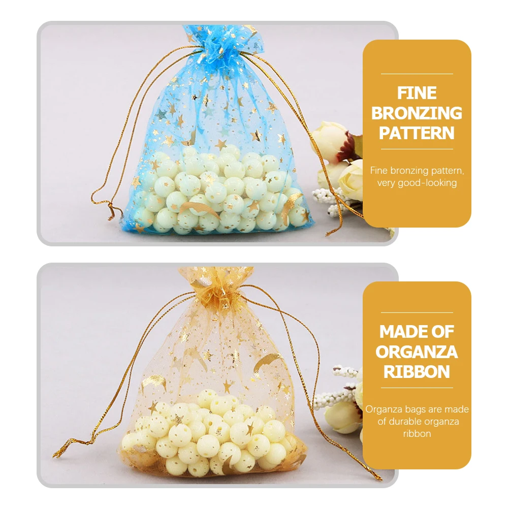 

100pcs Mesh Gift Bags Drawstring Organza Small Jewelry Wedding Party Favor Bags Christmas New Year Baby Shower Treat Storage