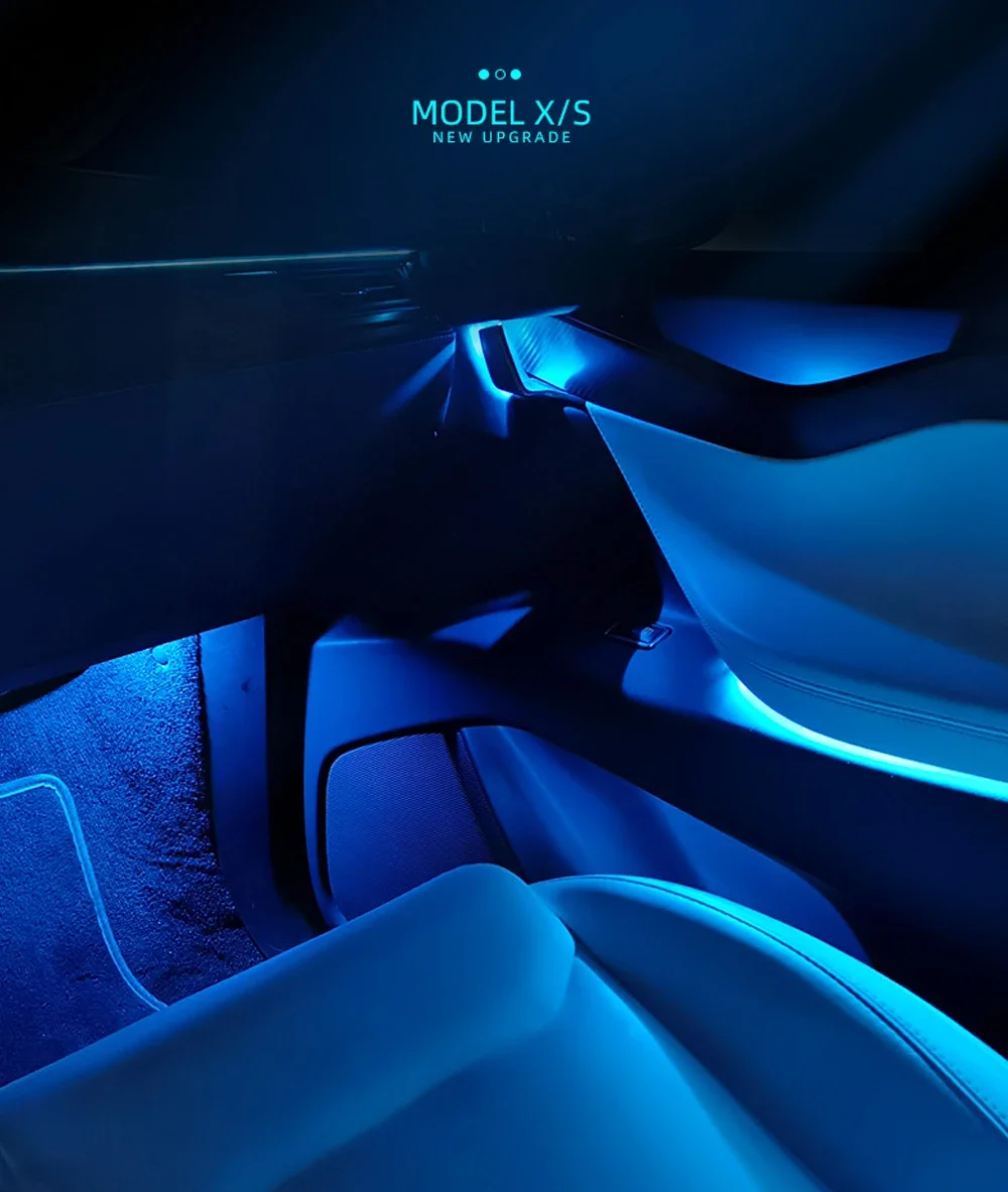 Ambient Light For Tesla Model S / Model X 2017 - 2023 LED Atmosphere Lamps Car Interior Symphony RGB APP control