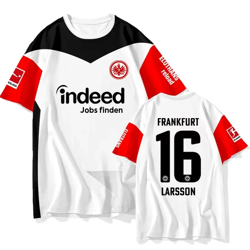 جديد 2025 وشعبية فرانكفورت ثلاثية الأبعاد مطبوعة الرجال والنساء تنفس وسريعة التجفيف كرة القدم تي شيرت