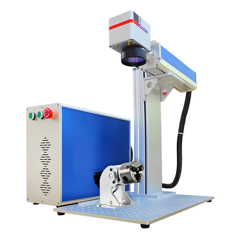

Portable Raycus Fiber Laser Marking Machine 20W 30W Stainless Steel Engraver Marker with Rotary Axis Metal Cutter Jewelry Silver