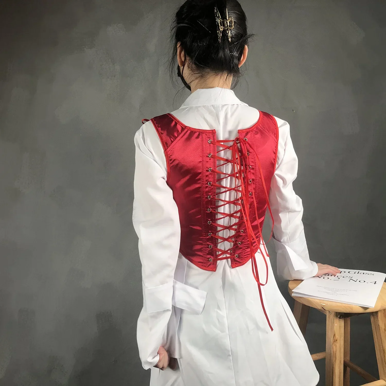 Women New Satin Corselet Vest Sexy Shoulder Straps Slim Short Back Chest Garment Body Shaper Bodices Camisole Tank Tops