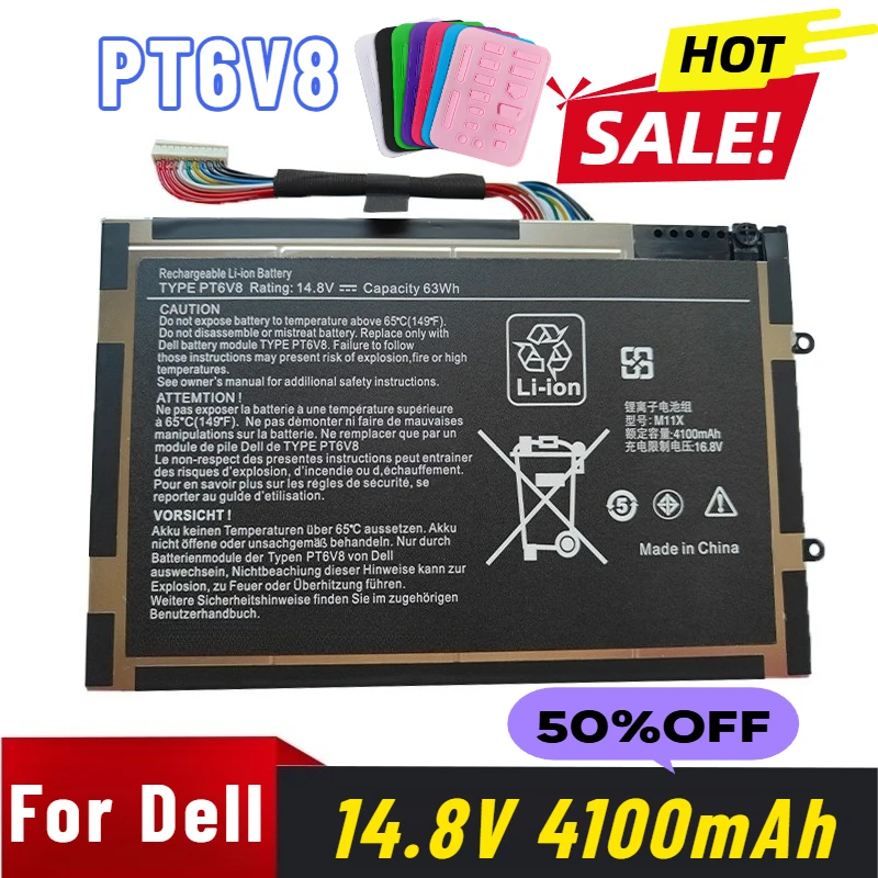 

PT6V8 11.8V 4100mAh for Dell Alien M11x M14x R1 R2 R3 P18G P06T Laptop Battery