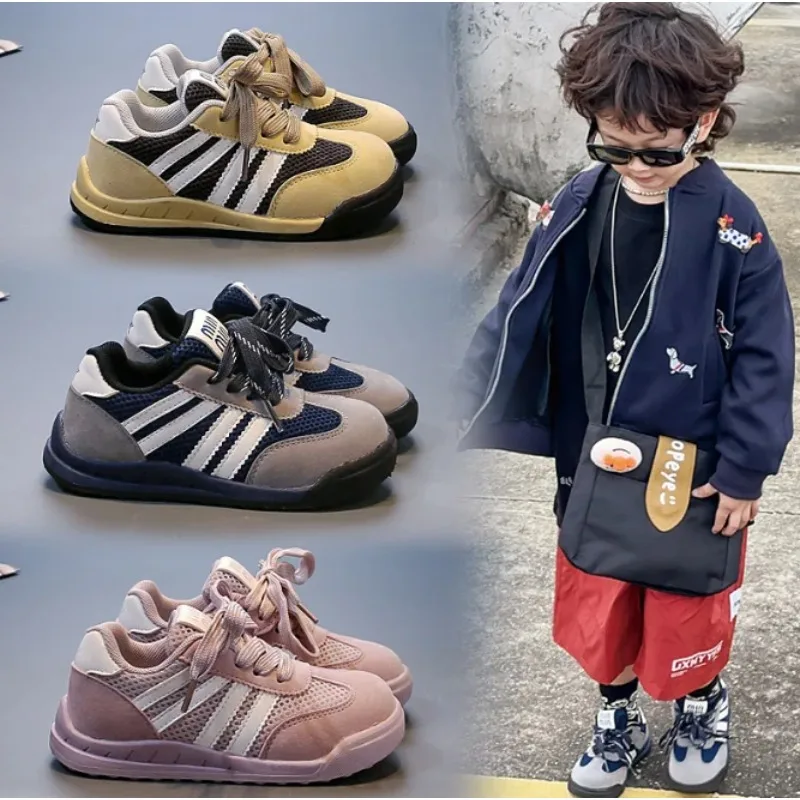 

Детские кроссовки для бега, легкая детская обувь с дышащей сеткой, противоскользящая мягкая резиновая подошва, повседневная спортивная обувь для мальчиков и девочек