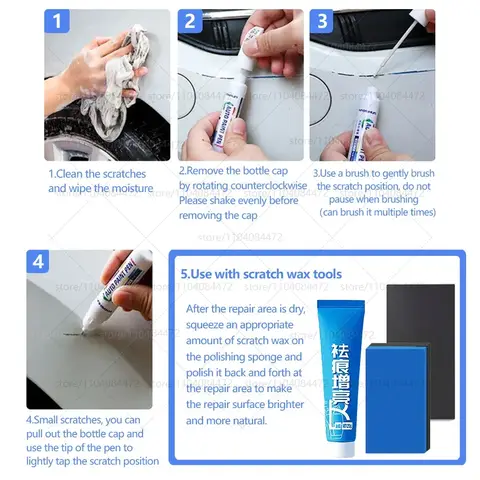 Car Paint Repair Pen For 2012-2023 Mitsubishi Mirage G4 Paint Scratch Repair Accessories 4PCS Red P57 Black PX2 White W85 Grey 8 best sales mirage g4 - №6