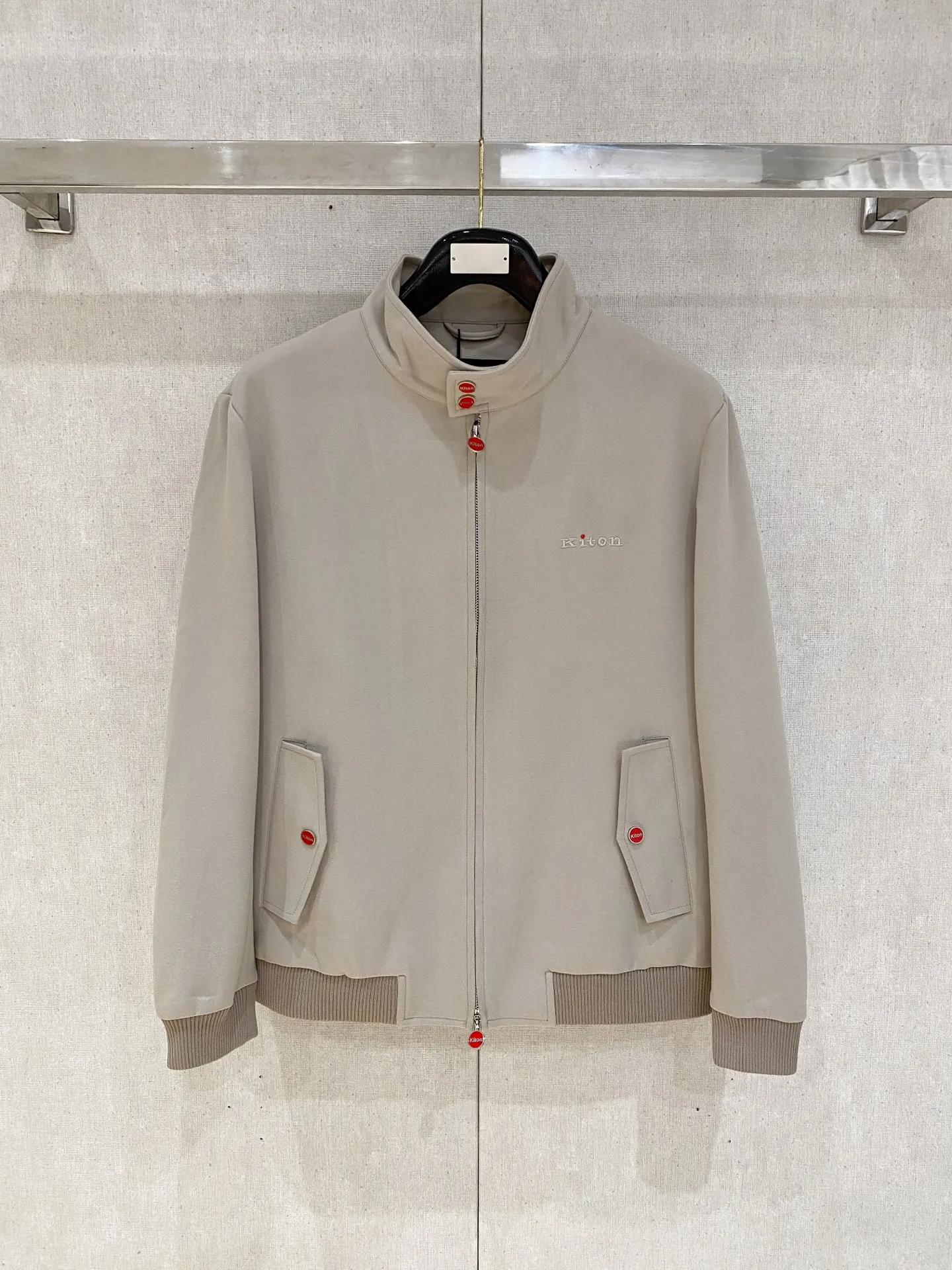 

Kiton stand-up neck zip-up classic men's jacket