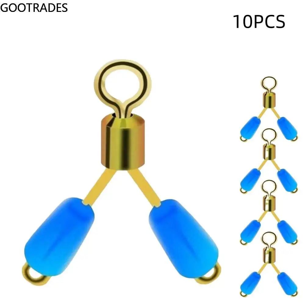 

10Pcs Double Hooks Contactor Device Line Space Bifurcation Eight Type Space Bean Line Swivel Tying Tool Fishing Accessories