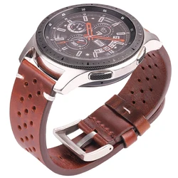 Handmade Cowhide Breathable Watch Band Quick Release 18 20 22 24mm Leather Strap for Samsung Smart Watch Men Women Accessories