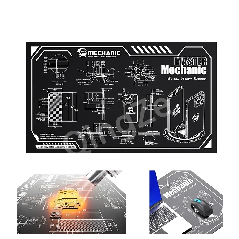 Mechanic 30x20 Watch Repair Work Pad Soldering Station Heat Resistant Pad Watch Repair Non-slip Silicone Mat for Watchmaker Tool